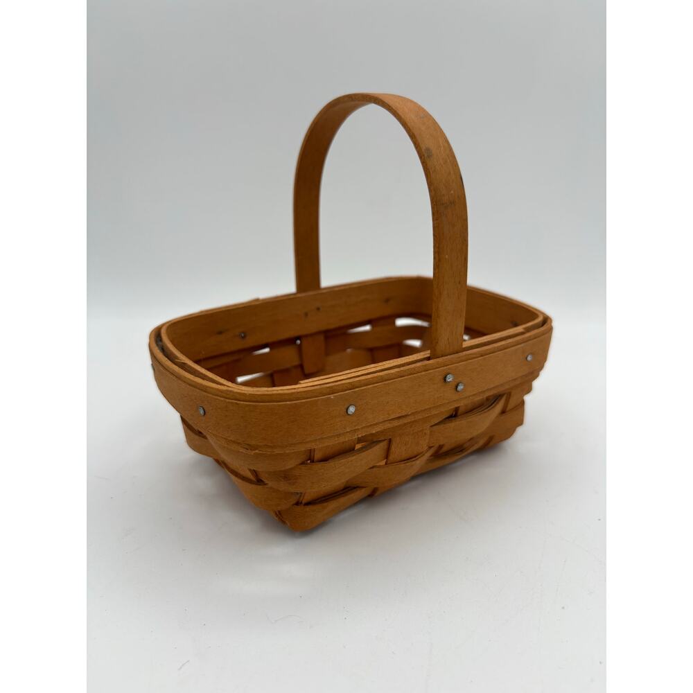 Longaberger 2000 Vintage Handwoven Mini Rectangular Basket w/ Handle